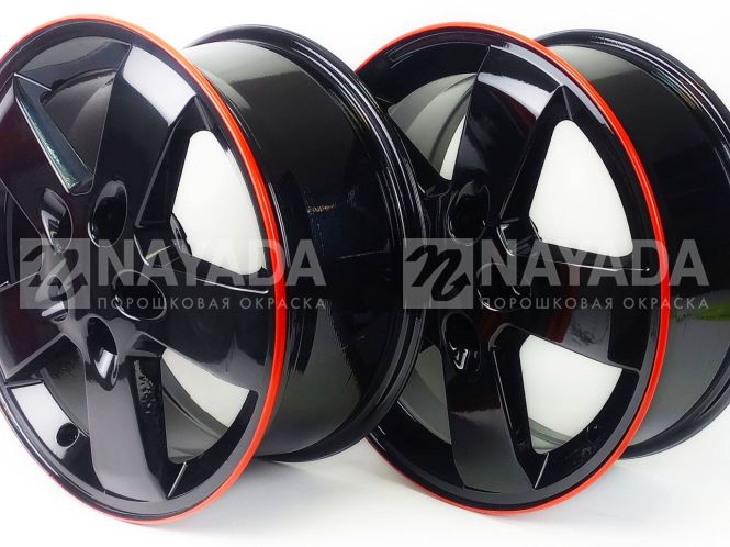 Диски R16 - 9005 глянец + 3020 (кант)